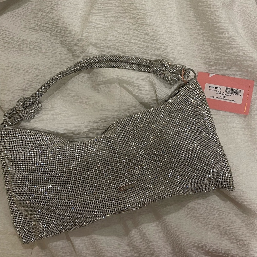Cult Gaia Hera Knotted Rhinestone Shoulder Bag